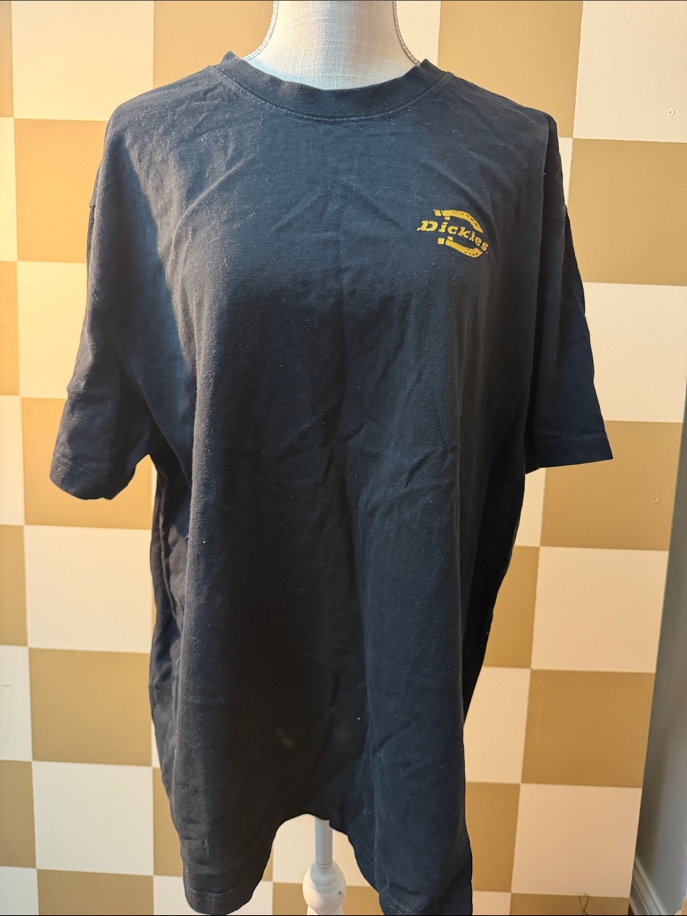 Dickies Navy Short-Sleeve Tee with Yellow Chest Logo